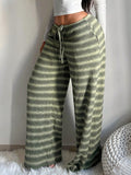 Contrast Striped Straight-Leg Trousers