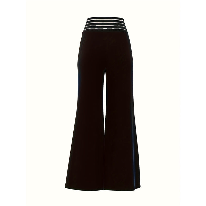 Mesh Patchwork High-Waist Pants