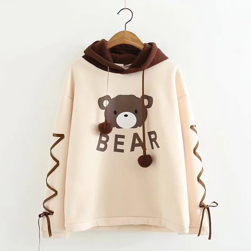 Bear-Ear Hooded Sweatshirt, women's hoodie