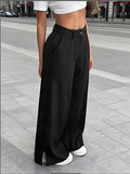 Silky Satin Wide-Leg Trousers