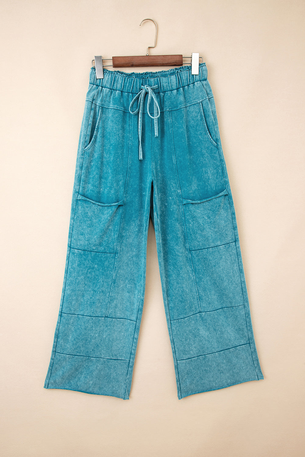 Mineral Wash Knot-Waist Pants