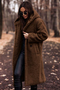 Plush Teddy Faux-Fur Long Coat