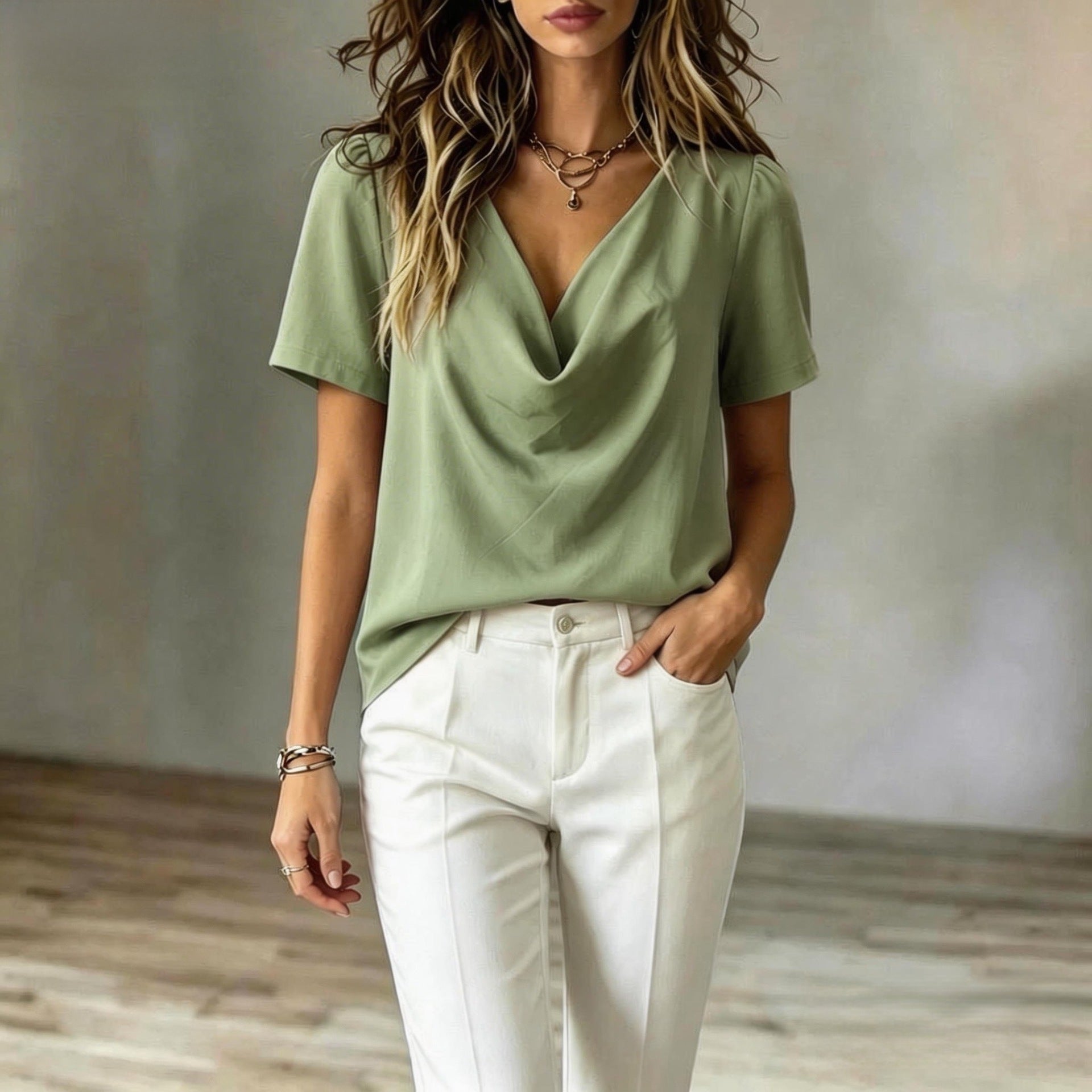 V-Neck Loose-Fit Tee