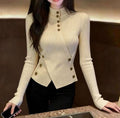 Semi-High Neck Knit Sweater
