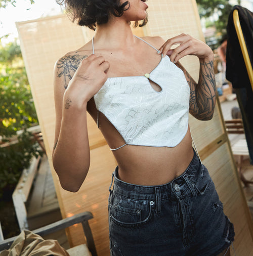 Cropped Reversible Apron Top, women's top