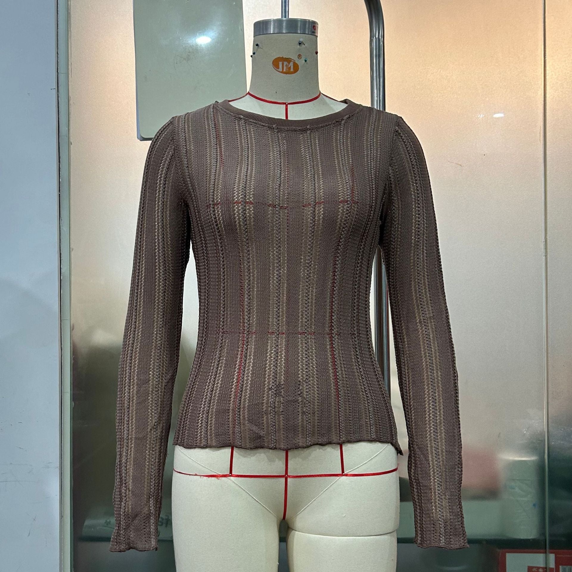 Cutout Cropped Long-Sleeve Top