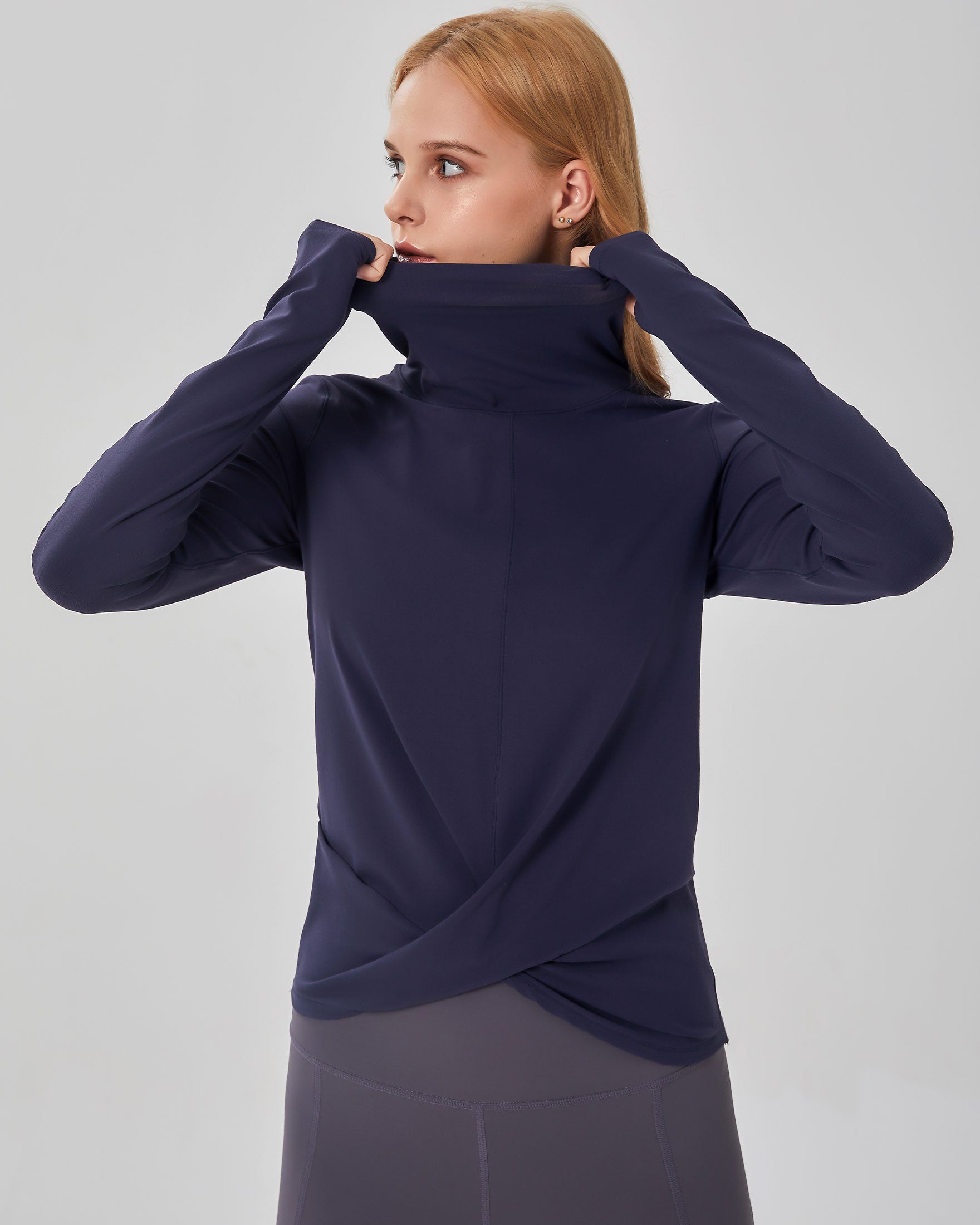 Cowl-Neck Coziplex Long-Sleeve Top