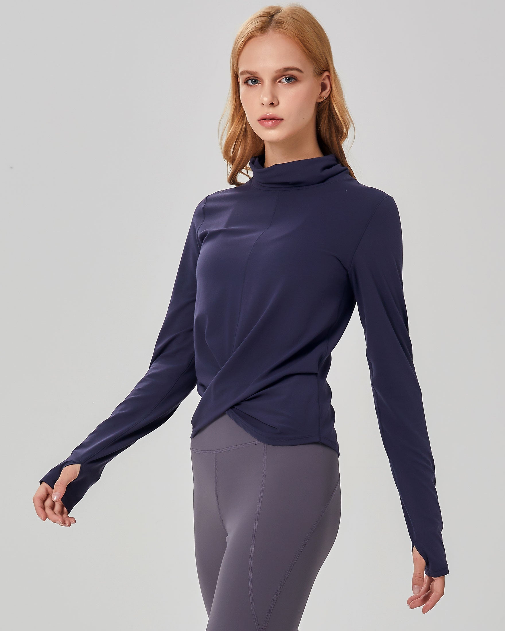 Cowl-Neck Coziplex Long-Sleeve Top, women's top