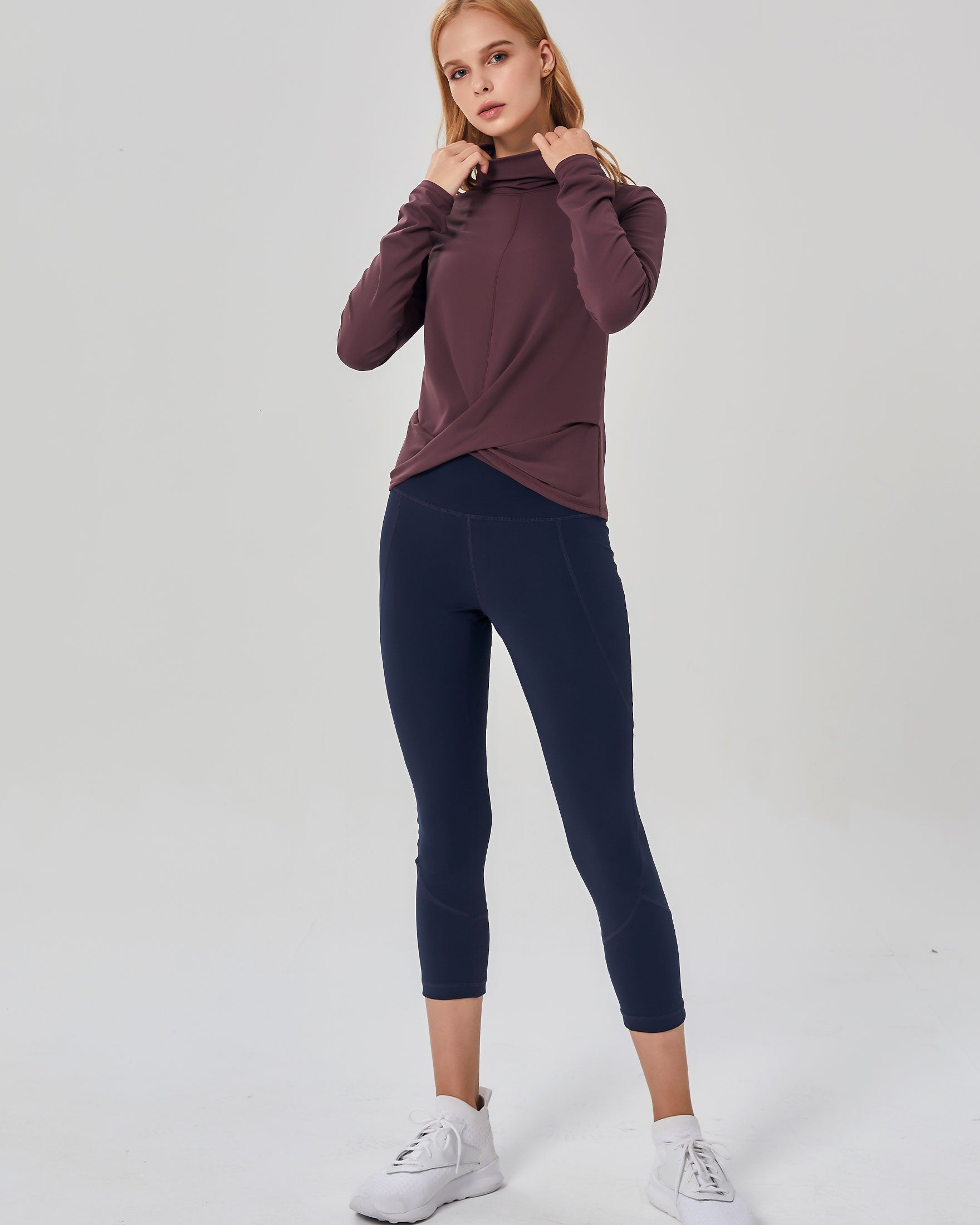 Cowl-Neck Coziplex Long-Sleeve Top