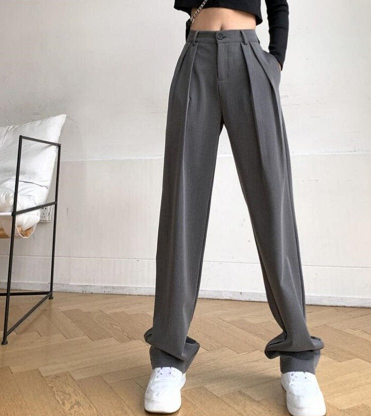 High-Waist Wide-Leg Trousers
