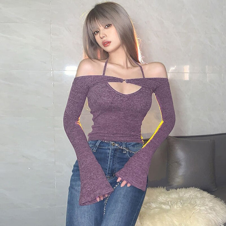 Halter Off-Shoulder Two-Piece Top